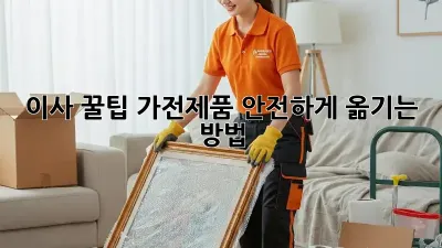 이사 꿀팁: 가전제품 안전하게 옮기는 방법